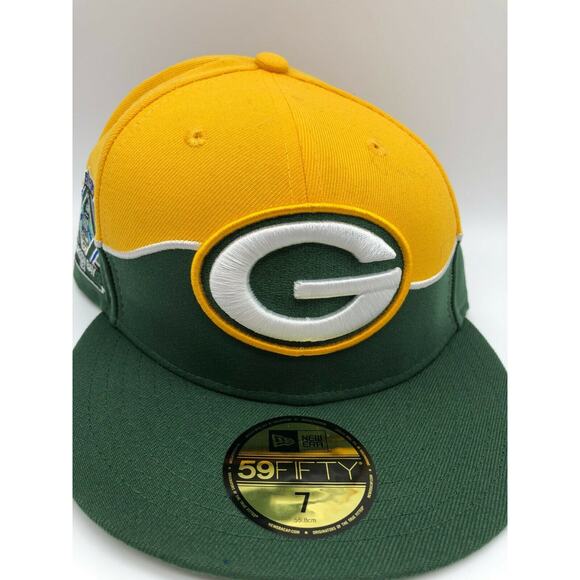 Green Bay Packers Embroidered New Era 59Fifty Fitted Hat Cap Draft NFL Size 7 - Picture 8 of 12